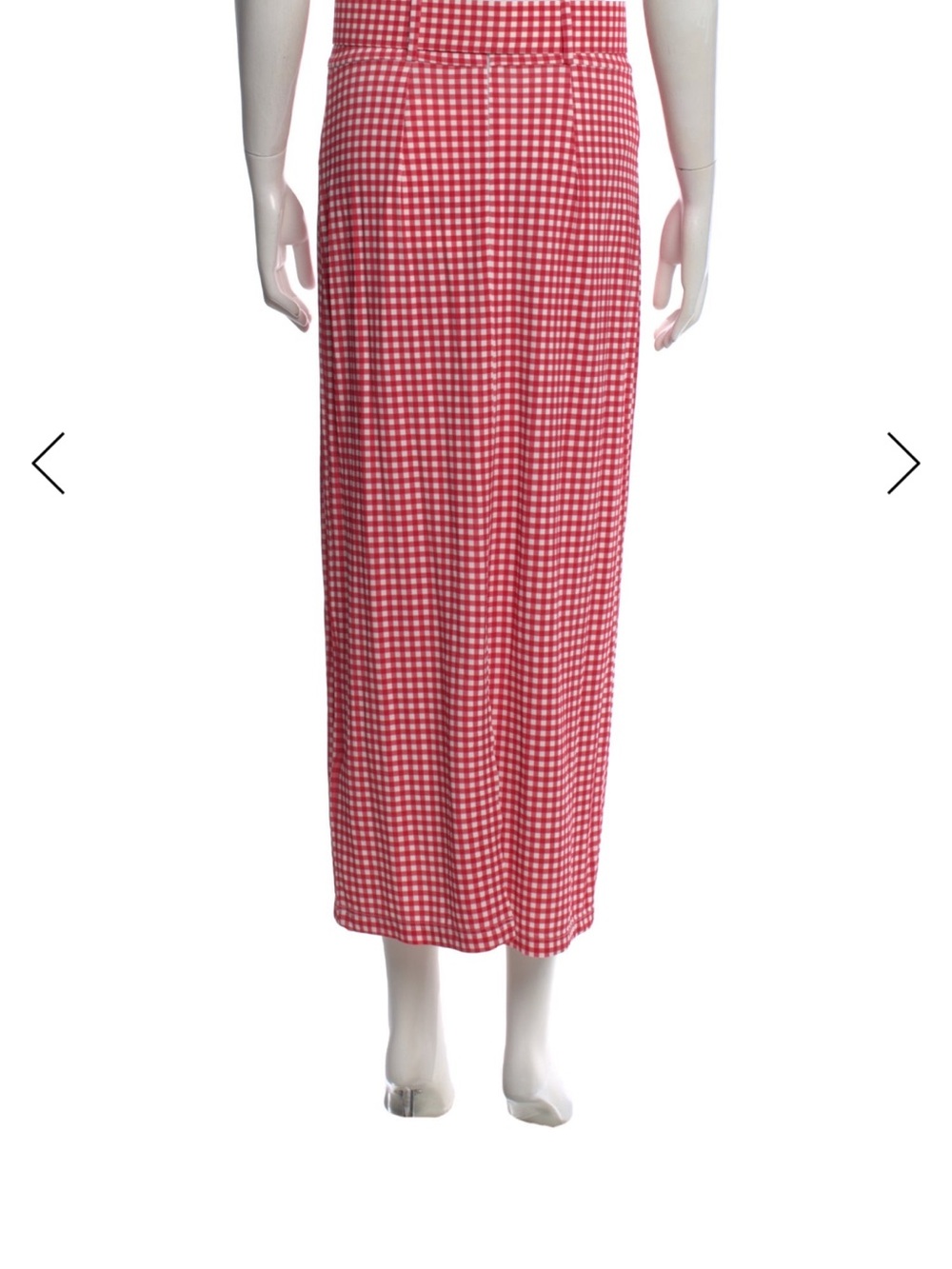 Women’s Red Gingham Maxi Skirt - Lightweight Casual Style